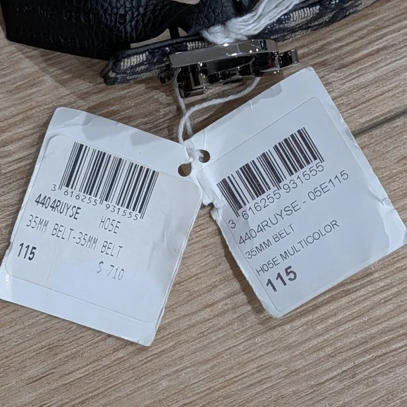 $710 Christian Dior Monogram Logo Textile/Leather Belt 115 US 46